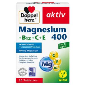 DOPPELHERZ Magnesium 400+B12+C+E Tabletten